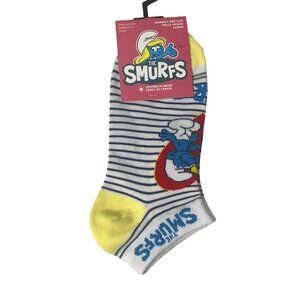 Smurfs Women’s Ankle Socks Striped Cartoon Graphic Fun Novelty